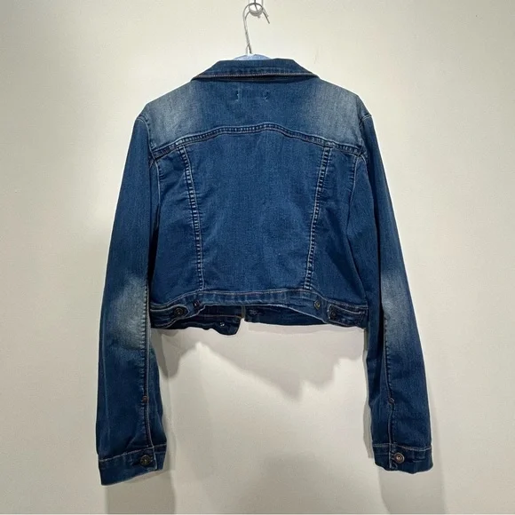 PARASUCO Distressed Cropped Denim Jacket in Women's Size Large - Picture 3 of 5